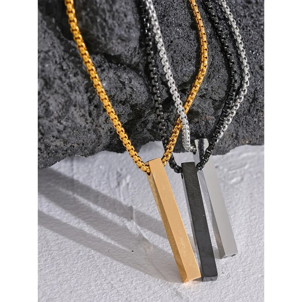 Stylish Men Stainless Steel Pendant Necklace - Picture 6 of 7